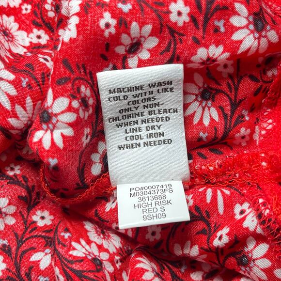 Fever Floral Paisley Red Peasant Blouse Top Cold Shoulder Women’s Size Small - Picture 7 of 7